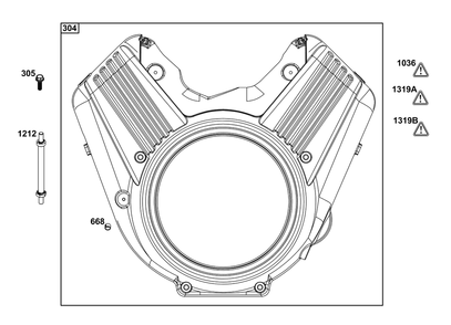 Blower Housing Group Diagram and Parts List for 613277-0010-E1  Briggs and Stratton Engine